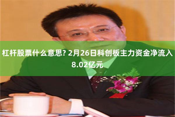 杠杆股票什么意思? 2月26日科创板主力资金净流入8.02亿元
