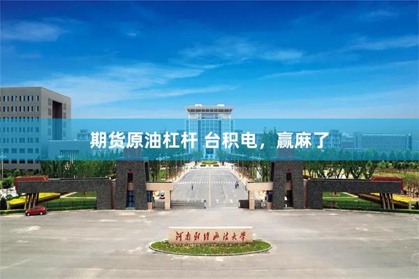 期货原油杠杆 台积电，赢麻了