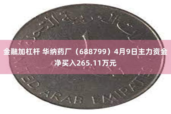 金融加杠杆 华纳药厂（688799）4月9日主力资金净买入265.11万元
