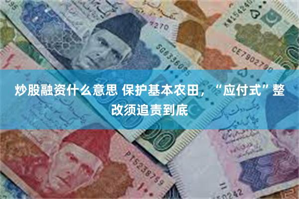 炒股融资什么意思 保护基本农田，“应付式”整改须追责到底