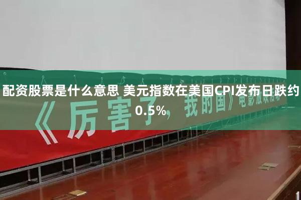 配资股票是什么意思 美元指数在美国CPI发布日跌约0.5%