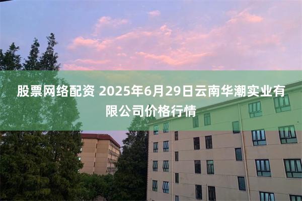 股票网络配资 2025年6月29日云南华潮实业有限公司价格行情