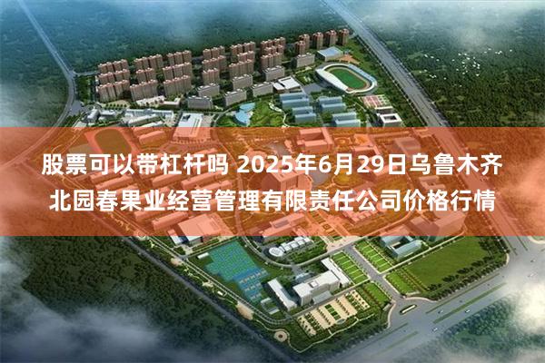 股票可以带杠杆吗 2025年6月29日乌鲁木齐北园春果业经营管理有限责任公司价格行情