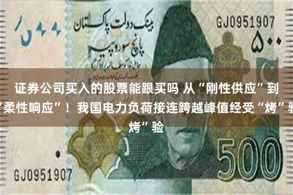 证券公司买入的股票能跟买吗 从“刚性供应”到“柔性响应”！我国电力负荷接连跨越峰值经受“烤”验